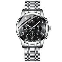 Nouvelle montre à quartz pour homme F4006 avec cadran en verre, calendrier lumineux, étanche, bracelet en acier inoxydable et boîtier en alliage
