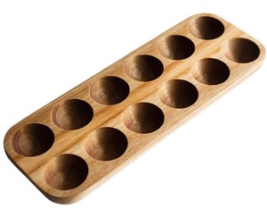 Factory price Acacia wood Egg Tray Wood Egg Crate Rack Tabletop Wooden Egg Holder