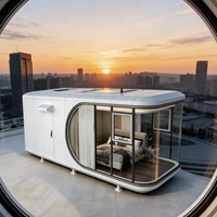 Maison conteneur solaire, capsule spatiale, design moderne, appartement de luxe, utilisation hôtelière, préfabriquée, écologique, durable