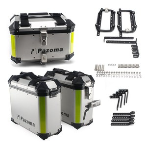 Sacoches latérales en aluminium argentées pour moto, boîte à bagages latérale pour BMW V-Storm 650 Harley Scrambler, rangement arrière, casque, serrure, topcase - Product Image 1
