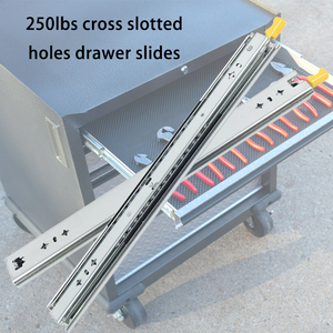 Kính thiên văn nhiệm vụ nặng nề khóa tủ đường ray trượt ngăn kéo trượt ba phần mở rộng đầy đủ 250lbs ngăn kéo Runner hướng dẫn - Product Image 6