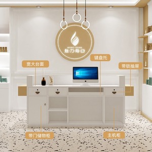 Mostrador personalizado para discoteca, mostrador de recepción, salón de belleza, Bar, cajero, escritorio de recepción, tienda de ropa de Metal, recepción - Product Image 4