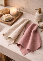 Serviettes en lin pur lavé à la pierre, couleur unie, réutilisables, pour dîner, mariage, fête, décoration de table à la maison