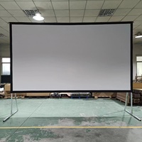 Écran de projection portable pliable rapide en alliage d'aluminium pour extérieur, avec projecteur avant et arrière, standard