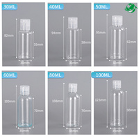 Flacon en plastique PET transparent avec bouchon à clapet de 10 ml et 20 ml, conteneur pour échantillons cosmétiques, flacons de voyage miniatures