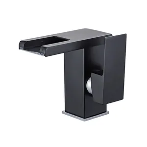 Bathroom Hydropower LED Waterfall Faucet Sink Basin Mixer Deck Mounted Water Power Basin Faucet Luminous Washbasin Tap