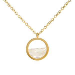 Collar de Acero Inoxidable 18K con Circonita, Diseño Hueco Minimalista con Colgante de Amor, para Mujer, Venta al Por Mayor, Año Nuevo 2023 - Product Image 1