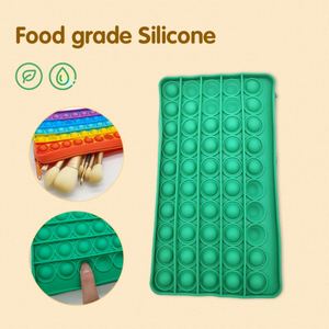 Juego de Burbujas de Silicona Coloridas para Niños y Adultos, Estuche para Lápices Antiestrés, Bolsa de Maquillaje, Juguetes para Cuadernos - Product Image 6