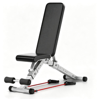 Banc de musculation pliable et réglable en métal pour abdominaux et sit-ups – Équipement de fitness à domicile
