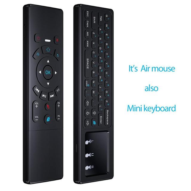 2.4GHz Wireless Keyboard T6 Blacklight Touchpad Mini Standard Mouse for PC Android TV Box Gaming Black Color