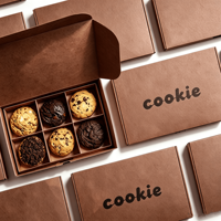 Boîte à pâtisserie en carton de qualité alimentaire, emballage recyclable, boîtes pliantes en papier pour macarons, boîte à biscuits personnalisée avec sacs
