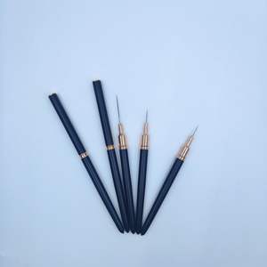 Pinceau à ongles en nylon ultra-fin de style japonais, manche en métal Kolinsky, plat, spécial pour la peinture de couleur, fleurs, salon de manucure - Product Image 3