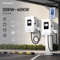 Station de recharge rapide DC pour véhicules électriques 20kW 30kW 40kW 60kW ISO15118 CCS GBT Chademo, murale, avec WIFI/4G et application OCPP