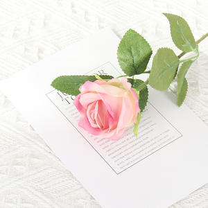 Plantación de primavera, venta al por mayor, rosas individuales artificiales, flor, rojo, blanco, algodón, rosa brillante para decoraciones de boda - Product Image 2