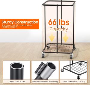 Lớn 150L giặt cản trở với bánh xe kim loại khung có thể tháo rời túi cán giỏ cho phòng ngủ phòng tắm phòng giặt - Product Image 6