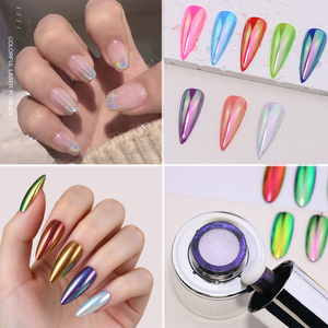 Poudre à ongles effet miroir chromé KLANA Air Cushion Aurora, 12 couleurs, pigment pour nail art - Product Image 5