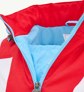Vestes de basket-ball matelassées style universitaire patchwork rétro années 80 90, coupe-vent anorak en nylon color block personnalisé pour la course - Product Image 2