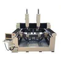 Routeur CNC à double tête JK-2020-2 pour la sculpture 3D sur pierre, machine de gravure rotative 4 axes pour marbre, granit, statues et pierres tombales