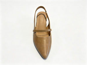 Sandalias de tacón con punta y tira trasera para mujer, de cuero sólido, estilo Mary Jane, para verano, zapatos de vestir, de fiesta, con logo personalizado - Product Image 5