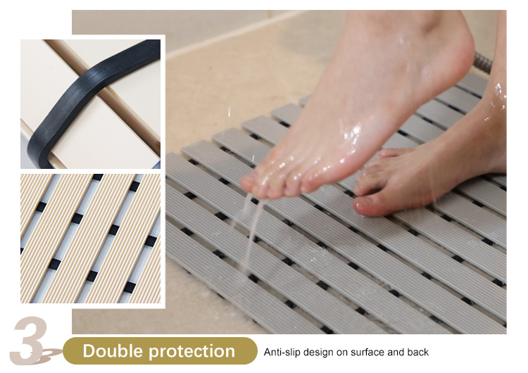Manufacturer Shower Non Slip Bathroom anti slip extra long large bath mat(图6)