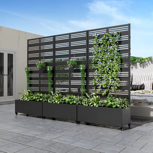 Serie di Vasi per Fiori in Acciaio al Carbonio Nero Opaco, Contenitore per Piante da Giardino Resistente alla Ruggine, Personalizzazione OEM - Product Image 3