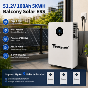 Plug-and-Play All-in-One Off Grid 5kWh Solar <b>Energy</b> <b>Storage</b> <b>System</b> Balcony for Home Use 51.2V 100Ah 5kwh Lithium Battery - Product Image 1