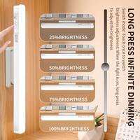 Barre lumineuse magnétique pour placard, lampe de lecture et d'étude, éclairage LED rechargeable pour l'école, le dortoir, la maison et le rangement