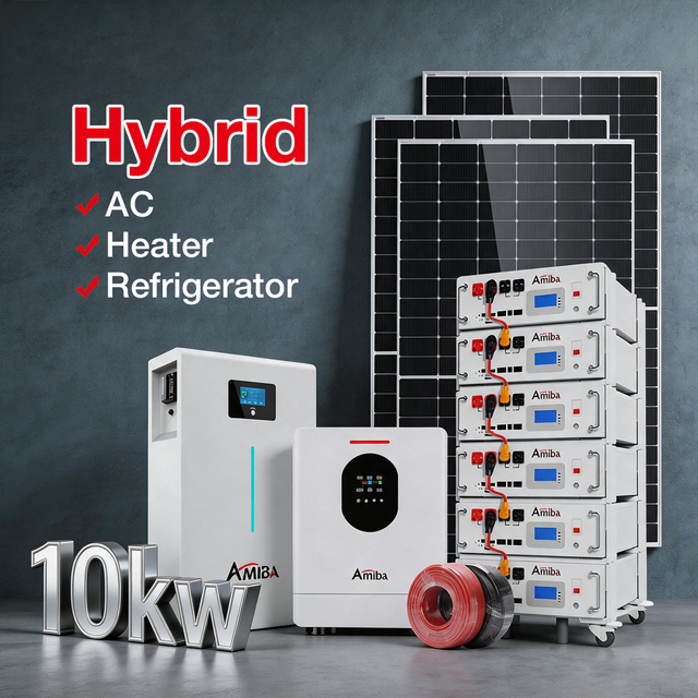 Complete Home Solar System Kit 6kw 10kw 12kw Hybrid Solar Power Battery 10KW Solar Energy System with Solar Panel
