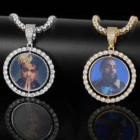 Pendentif de fête en argent 925 avec breloque photo personnalisée en forme de lettre, motif aile d'ange, plaqué or, avec moissanite VVS, style hip-hop