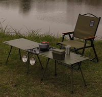 Table de camping pliante tactique en aluminium, portable, légère, avec structure IGT, étanche et durable pour l'extérieur