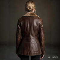 Veste en similicuir PU effet fourrure vintage pour femme, col à revers large, doublure épaisse en fausse fourrure, fermeture éclair diagonale, manteau chaud d'hiver style motard