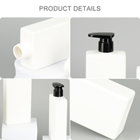 Emballage de flacon de shampoing avec logo personnalisé, flacons en plastique pour liquides, flacons carrés vides, distributeur de savon liquide et de revitalisant, flacons à pompe