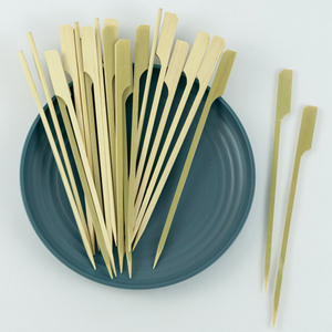 Pinchos giratorios de súper bandera para barbacoa shish kebab parrilla vaca hamburguesa recoger palo de perro caliente pincho de comida de Bambú - Product Image 3