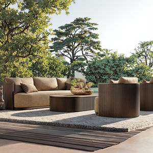 Modernes Aluminium-Sofa garnitur im Luxus stil Robustes Aluminiumrahmen-Streifen design für Wohn hotels Gardens Warehouses Ess bereiche - Product Image 1