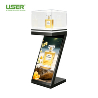 Indoor GOB LED Showcase-Bildschirm Z-Form 16:9 LED Digitale Beschilderung Werbung Einzelhandelsgeschäft Bewegliche Anzeigetafel
