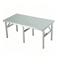Table de préparation commerciale en acier inoxydable avec armoire et pare-éclaboussures pour restaurants, tables de travail en acier inoxydable, table pliante