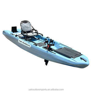 Nuovo Kayak a Pedali da 12 Piedi con Motore, Scafo in PE, Ampi Gavoni per Surf e Pesca Fluviale, Grande Portata da 1 a 3 Persone - Product Image 3