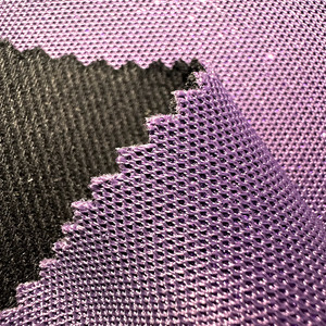 Tela de malla brillante de poliéster 100% de 270GSM personalizada, con brillo <span class=keywords><strong>morado</strong></span> y spandex, anti-bolitas, resistente a desgarros, para prendas de exterior. - Product Image 3