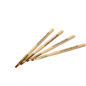 Pinceau liner en nylon pour nail art, tête plate longue, manche en bois, pour gel de photothérapie, dessin de lignes, peinture florale, manucure - Product Image 4