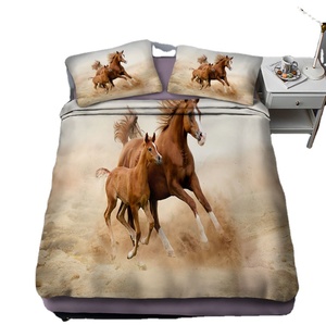 Parure de lit classique, impression numérique 3D, motifs animaux cheval, avec drap, housse de <span class=keywords><strong>couette</strong></span> et taies d'oreillers - Product Image 3