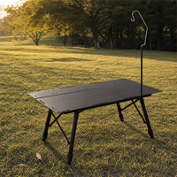 Juego de Mesa Plegable Rectangular de Aluminio de Tres Piezas para Exteriores, Ideal para Campamento y Playa
