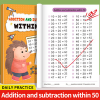Cahier d'exercices personnalisé de calcul mental (addition et soustraction) de 100 opérations, tableau de formules mathématiques pour la 1ère année, livre de pratique pour l'éveil numérique