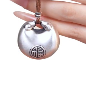 " Fat Fu "   Kalung karakter keberuntungan dan perdamaian bergaya Cina kuno baru untuk pria dan wanita, <span class=keywords><strong>retro</strong></span> kecil. - Product Image 5