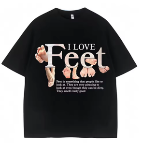 T-shirts humoristiques « <span class=keywords><strong>MILF</strong></span> Man I Love Feet » pour hommes et femmes, t-shirts de mode en coton doux, col rond, surdimensionnés, décontractés, streetwear - Product Image 5