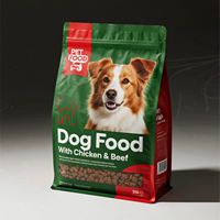 Pochette à fermeture éclair en plastique biodégradable imprimée sur mesure, sac alimentaire pour animaux de compagnie résistant et refermable pour friandises pour chiens et nourriture pour chats