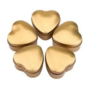 Latta per candele a forma di cuore di colore personalizzato all'ingrosso 150ml barattolo di latta a forma di cuore da 6 once lattine per candele a forma di cuore