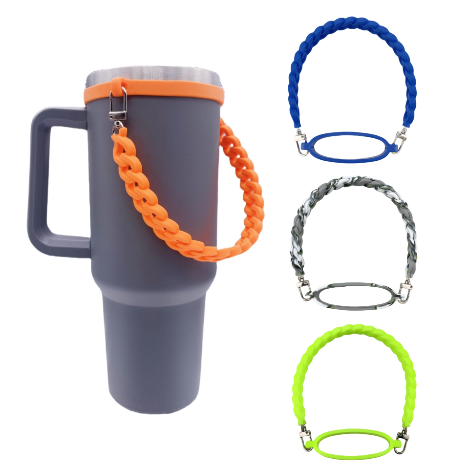 Reusable Portable Soft Silicone Cup Water Bottle Holder Handle Sling Lanyard Carrier Elastic Colored Strap Cup Accessories Image 2