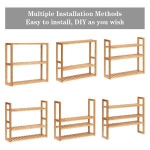 Estantes Colgantes de Bambú Ajustables de 3 Niveles, Organizador Multifuncional de Pared para Cocina y Baño - Product Image 6