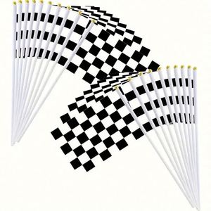 Best-Selling Black White <b>Checkered</b> Rectangle <b>Flag</b> 3X5 Feet Letterpress Printed Sports Games Use Eco-Friendly Custom - Product Image 4