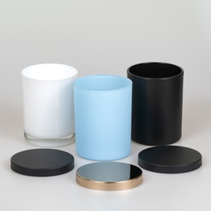 Wholesale 5oz 7oz 10oz 12oz Black White Blue Spraying Glass Candle Jars Vessels Containers for Candle Making